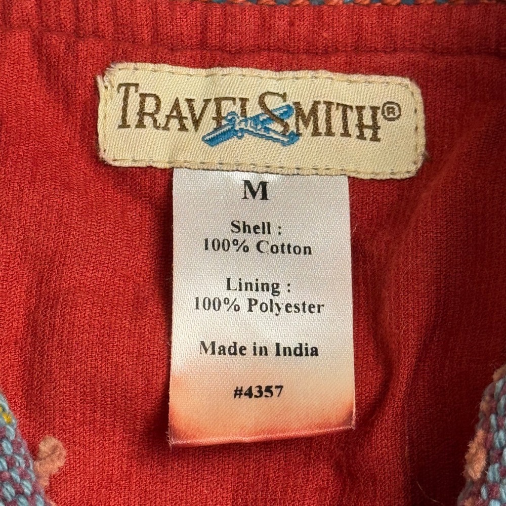Travelsmith Patchwork Jacket M Cotton Colorful Ra… - image 3